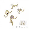 8PCS OF ASSORTED CZ DANGLE 316L SURGICAL STEEL L-SHAPE NOSE STUD BOX
